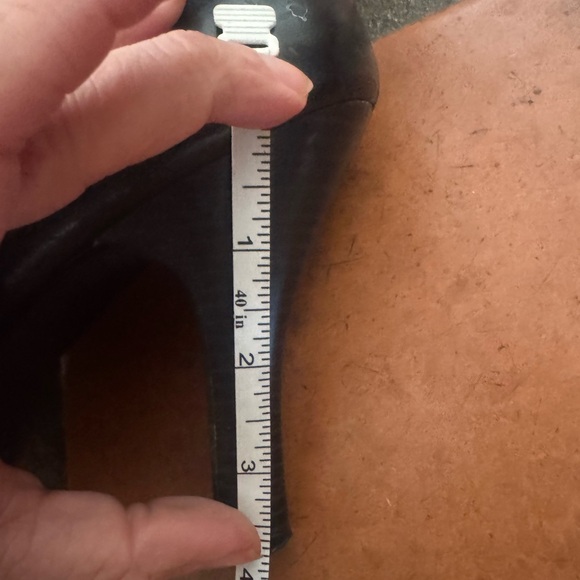 Retro Platform Black Peep-Toe Heels - Picture 7 of 7